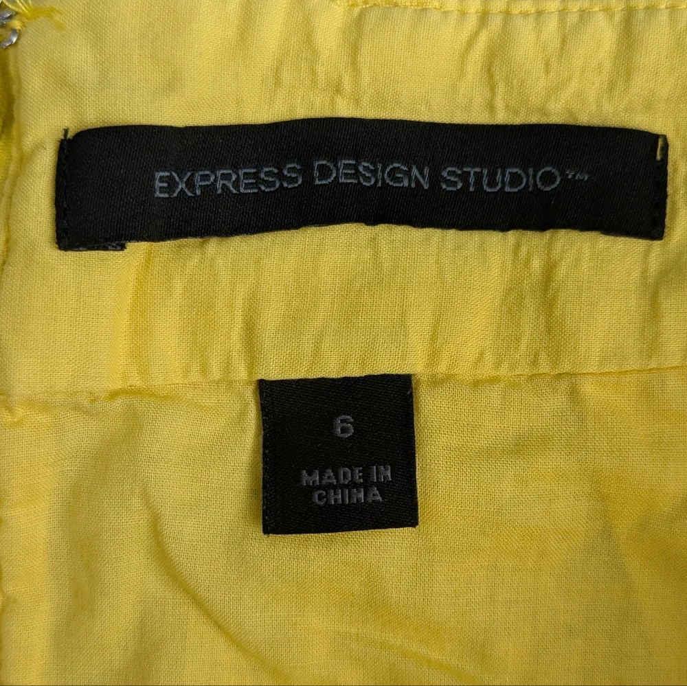 Express Design Studio Eyelet‎ A-Line Mini Skirt Yellow Size 6